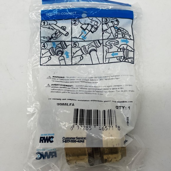 Shark Bite Female Adapter 3/4inx3/4in FNPT‎ Copper Fitting Push On Plumbing NIP - Picture 2 of 4